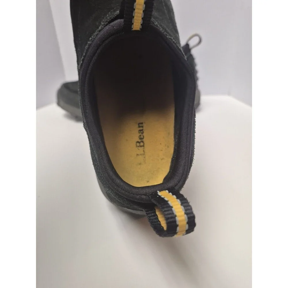 LL Bean Womens Thinsulate Black Suede Slip-On Comfort Shoes Size 7